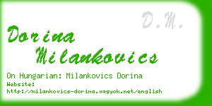 dorina milankovics business card